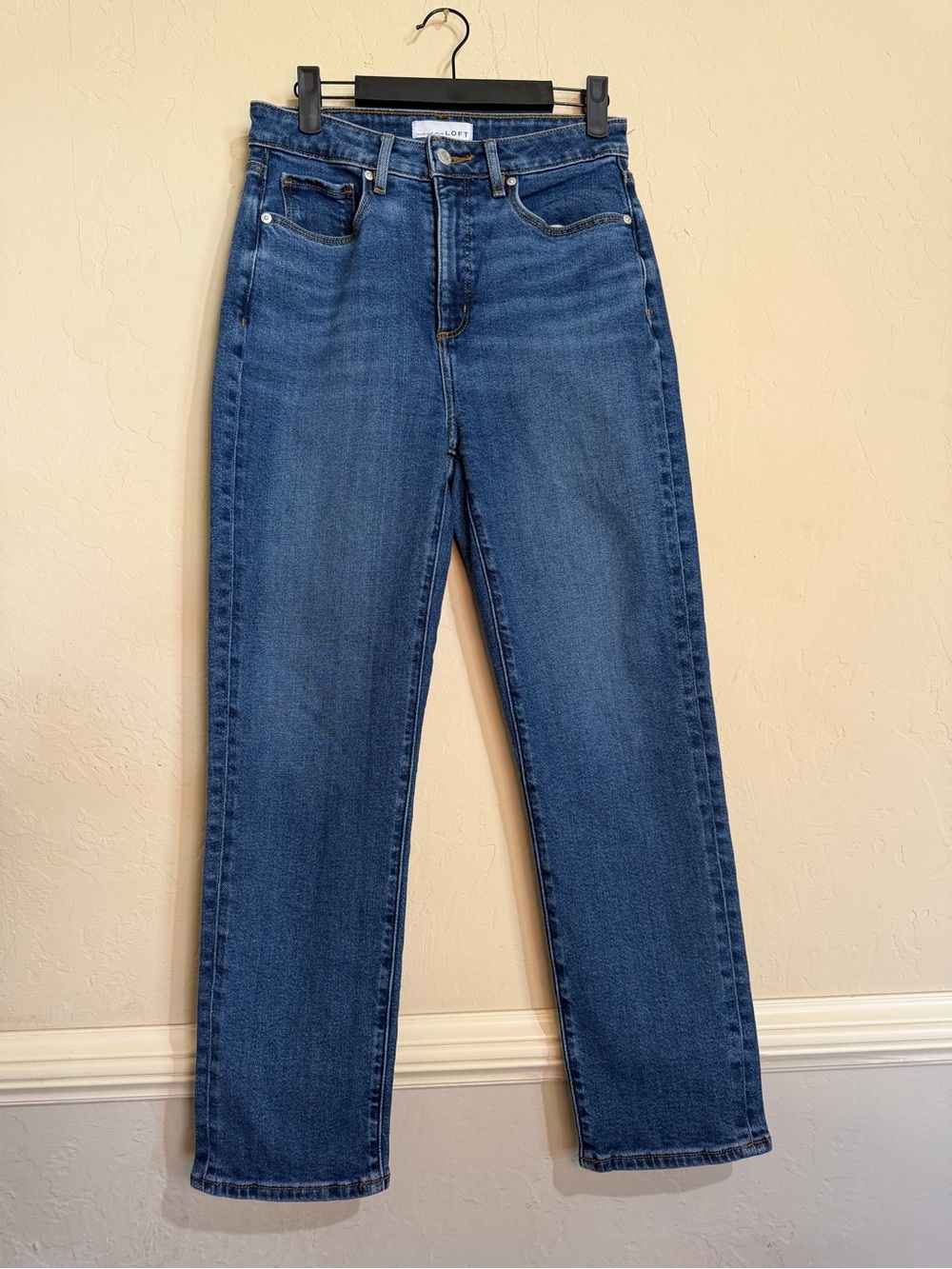 LOFT Straight Leg Jeans in Medium Blue Denim